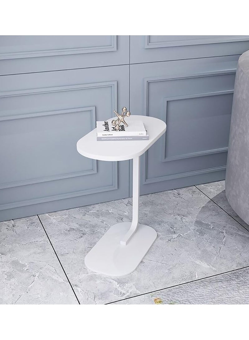 DubaiGallery Sofa Side End Table, Light Luxury Side Table Simple Corner Table Bedside Cabinet Metal Frame C Shaped Table for Sofa Bed Living Room Bedroom - Image 4