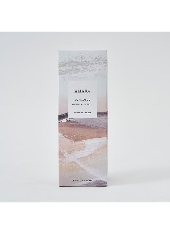 DANUBE HOME Danube Home Amara Reed Diffuser Vanilla-Clove - 200Ml Elegant Home Fragrance Decor Long-Lasting Aroma Oils For Room & Offices Decorative Home Accessories - 10.3X10.3X28.8Cm Glass Bottle  - Image 3