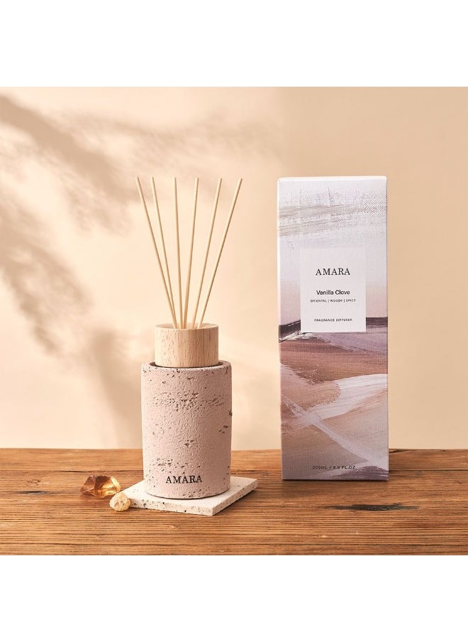 DANUBE HOME Danube Home Amara Reed Diffuser Vanilla-Clove - 200Ml Elegant Home Fragrance Decor Long-Lasting Aroma Oils For Room & Offices Decorative Home Accessories - 10.3X10.3X28.8Cm Glass Bottle  - Image 5