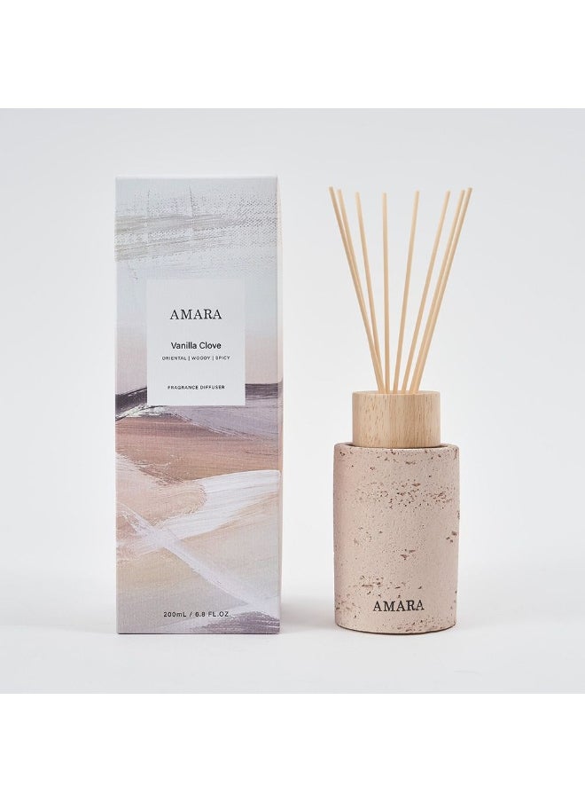 DANUBE HOME Danube Home Amara Reed Diffuser Vanilla-Clove - 200Ml Elegant Home Fragrance Decor Long-Lasting Aroma Oils For Room & Offices Decorative Home Accessories - 10.3X10.3X28.8Cm Glass Bottle  - Image 1