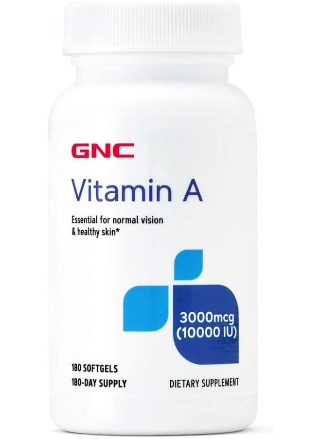 GNC - Vitamin A 3000Mcg 10000Iu, 180 Softgels - Image 1