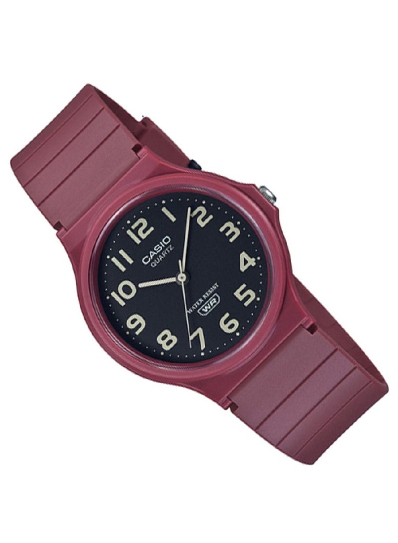 كاسيو ساعة عملية كاجوال للجنسين انالوج بعقارب سوداء بسوار من الراتنج MQ-24UC-4BDF - Image 3