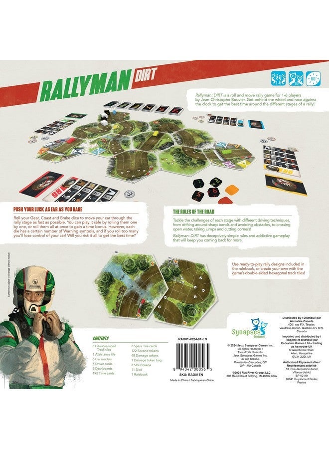 Synapses Games Rallyman: Dirt Strategy Board Game Race Cars With Dice 1 To 6 Players 60 Minutes Ages 10+ - Image 2