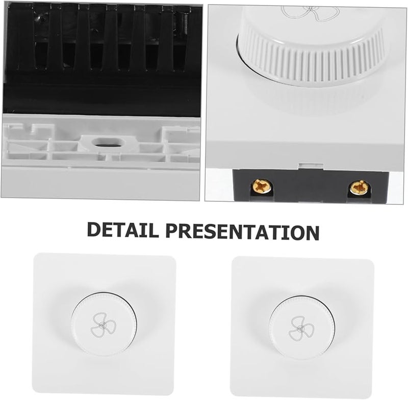STOBOK 2Pcs Fan Speed Controller Panel Impact Resistant Design for Ceiling and Indoor Fans - Image 4