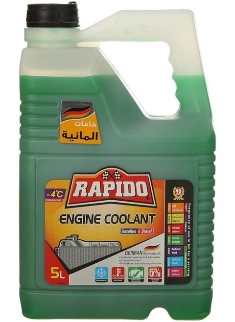 Rapido Engine Coolant Gasoline & Diesel 5L - Green