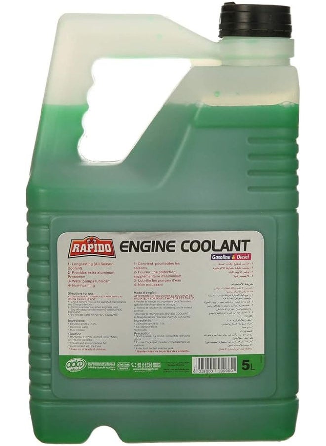 Rapido Engine Coolant Gasoline & Diesel 5L - Green