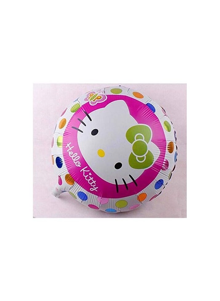 Multicolor Happy Birthday Banner With Hello Kitty Theme Foil Chrome And Confetti Balloon Set  - Image 3
