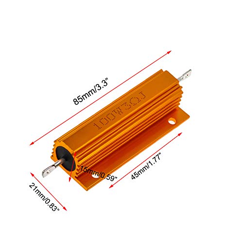 Dahszhi Wirewound Resistor 3 Ohm 100W Aluminum Case Chassis Mounted Resistor - 2pcs - Image 2