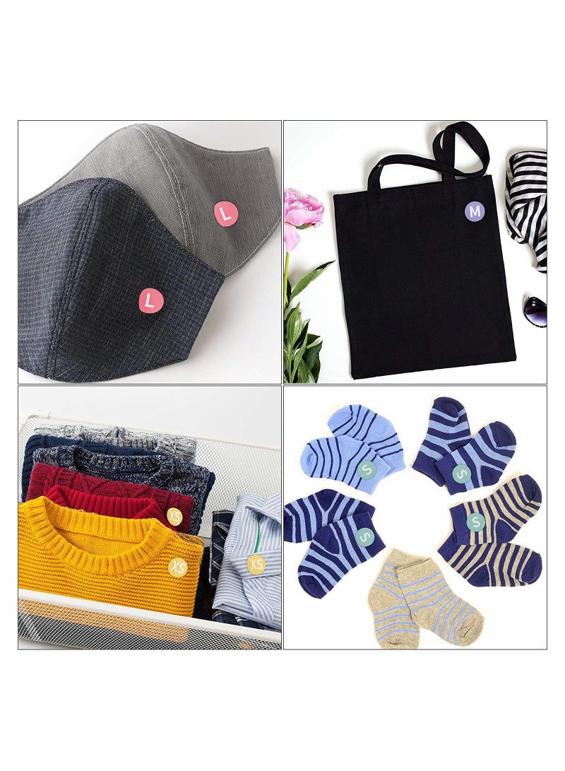 3000 Pieces Clothing Size Sticker Labels, SYOSI 1 Inch Colorful Coded Adhesive Labels Round Clothing Sticker Labels, 6 Rolls, 6 Sizes (XS, S, M, L, XL, XXL) - Image 4