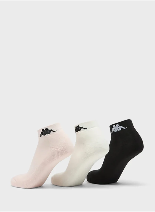 كابا 3 Pack Logo Ankle Socks