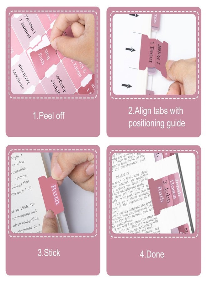 Reaeon Bible Tabs, 75 Tabs, Laminated Bible Index Tabs for Women and Men, Bible Book Tabs for Easy Navigation, Large Print Easy to Read (Pink) - Image 5