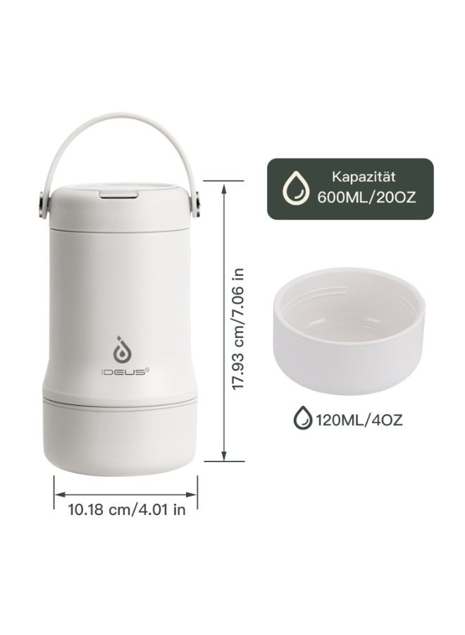 Ideus 20 oz Insulated Soup Thermo with Foldable Spolk and Bowl, All-in-one Stainless Steel Vacuum Thermal Food Jar for Lunch, Leakproof Bento Lunchbox... - Image 4