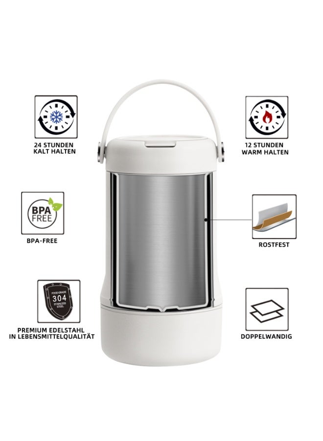 Ideus 20 oz Insulated Soup Thermo with Foldable Spolk and Bowl, All-in-one Stainless Steel Vacuum Thermal Food Jar for Lunch, Leakproof Bento Lunchbox... - Image 3