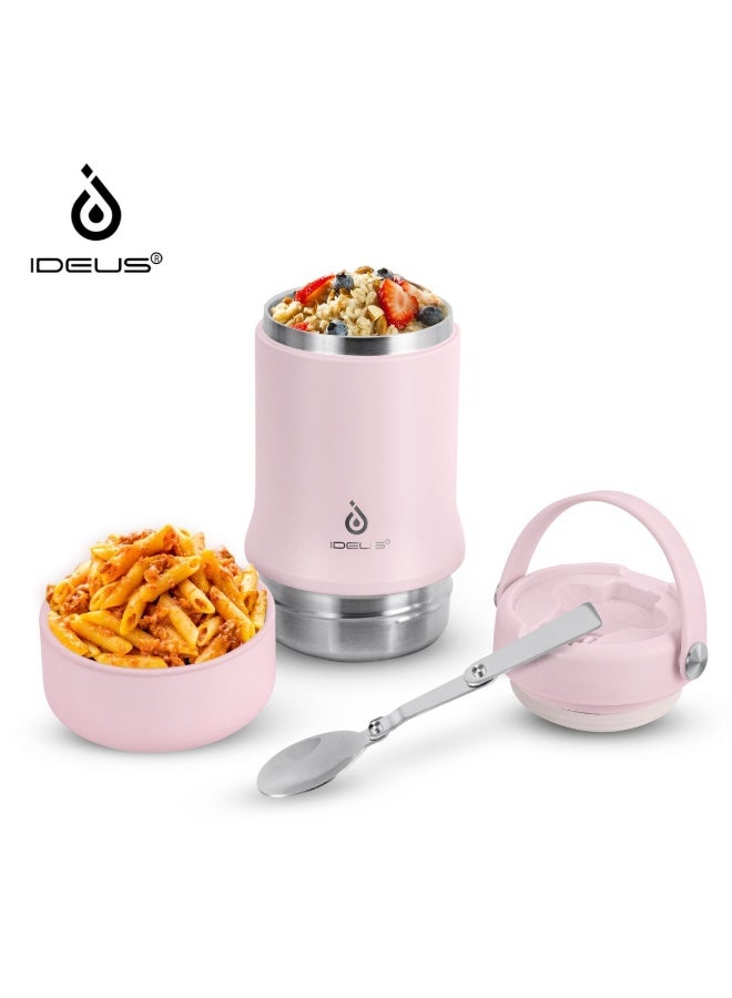 Ideus 20 oz Insulated Soup Thermo with Foldable Spolk and Bowl, All-in-one Stainless Steel Vacuum Thermal Food Jar for Lunch, Leakproof Bento Lunchbox... - Image 1