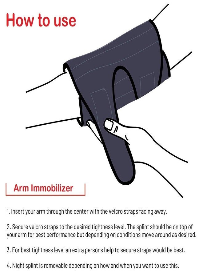 WROXTY Brace for Sleeping Elbow Immobilizer Arm Splint Support for Pain Relief Arthritis Elbow Sleeve Tennis Brace for Men Women - Image 4