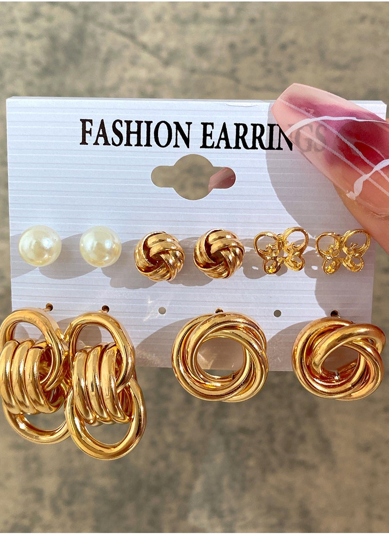 Pearl Earring Combination Set