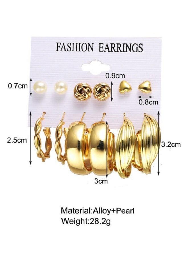 Pearl Earring Combination Set