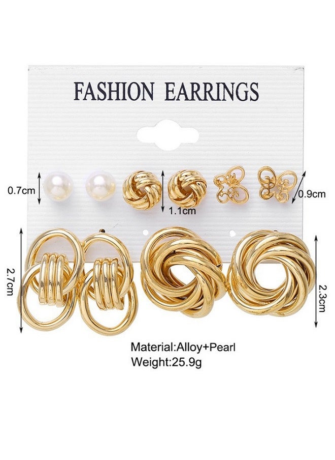 Pearl Earring Combination Set