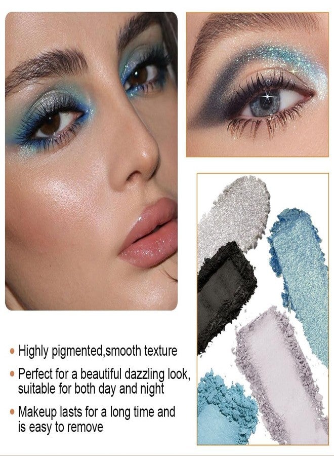 AMY'S DIARY Sky Blue Colorful Eye shadow Palette Makeup,9 Color Matte Shimmer Natural Eye Eyeshadow palettes Highly Pigmented Neutral Naturing-Looking Long Lasting Waterproof - Image 5
