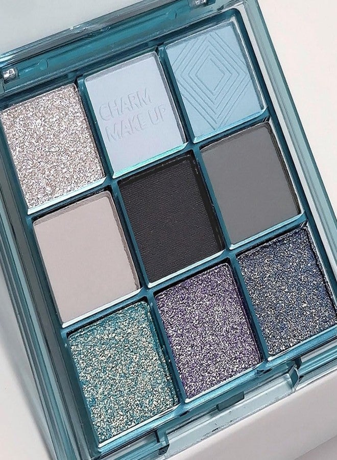 AMY'S DIARY Sky Blue Colorful Eye shadow Palette Makeup,9 Color Matte Shimmer Natural Eye Eyeshadow palettes Highly Pigmented Neutral Naturing-Looking Long Lasting Waterproof - Image 1