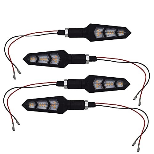 Ramanta Bike LED Indicators Flexible Motorcycle Turn Signal Indicators Light Turning Lamps Lights Bulb Blinkers Rear Front Side Compatible for Motorbike, Set of 4 - Image 1