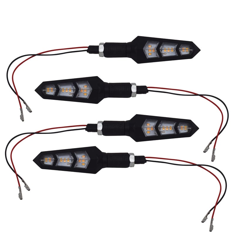 Ramanta Bike LED Indicators Flexible Motorcycle Turn Signal Indicators Light Turning Lamps Lights Bulb Blinkers Rear Front Side Compatible for Motorbike, Set of 4 - Image 5