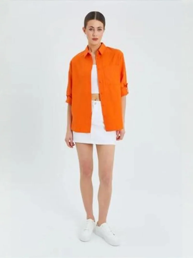 ميكسراي قميص ميكسراي بأزرار وأكمام طويلة وجيب