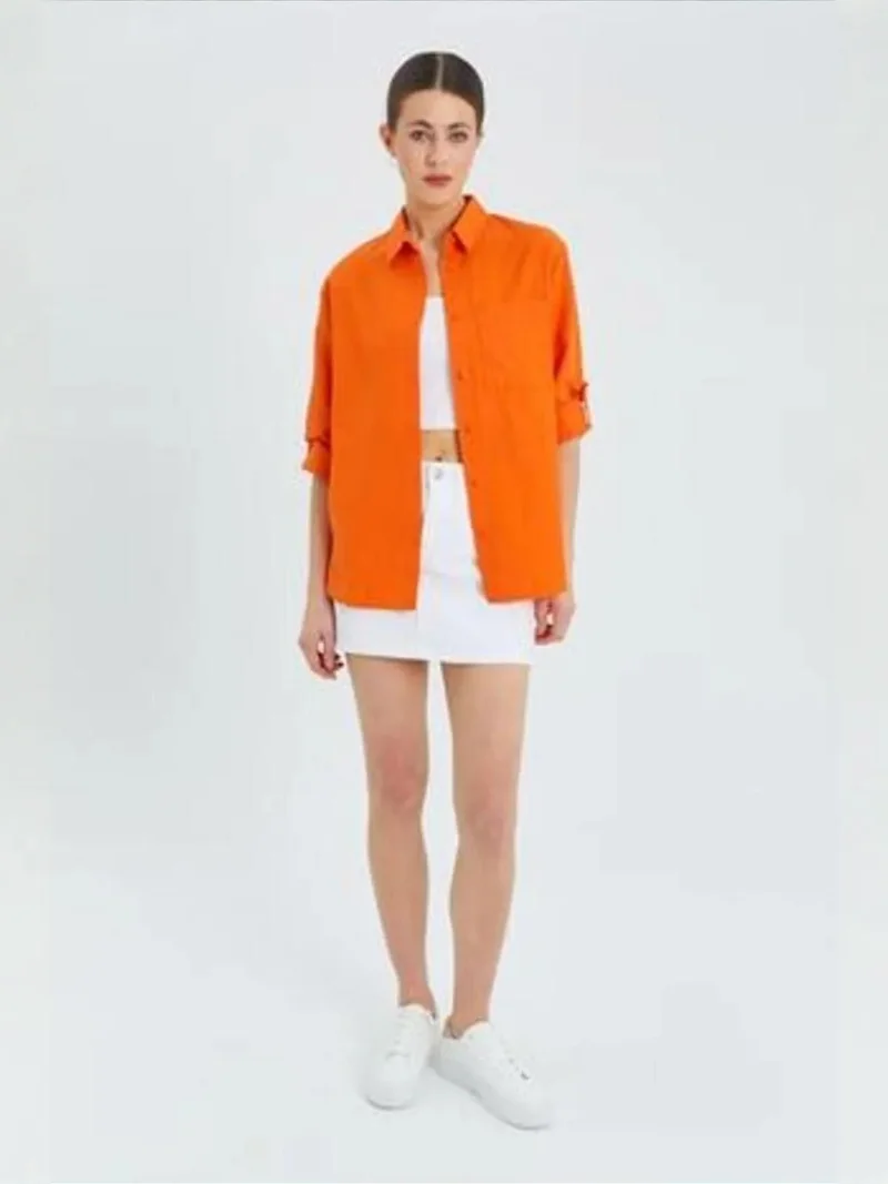 MixRay Mixray Long Sleeve Button-Up Shirt with Pocket