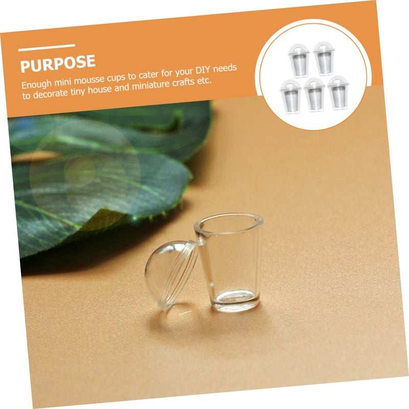 5 Sets Miniature Bubble Tea Cups Tiny Drink Accessories For Dollhouse Landscape - Image 5