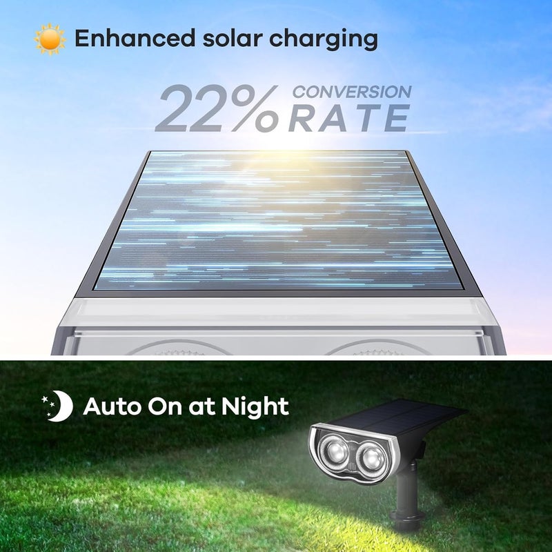 Solar Garden Lights with Motion Sensor, 3000K Warm White LED, 2 Mounting Modes, IP65 Waterproof, Pack of 4, Black - Image 5