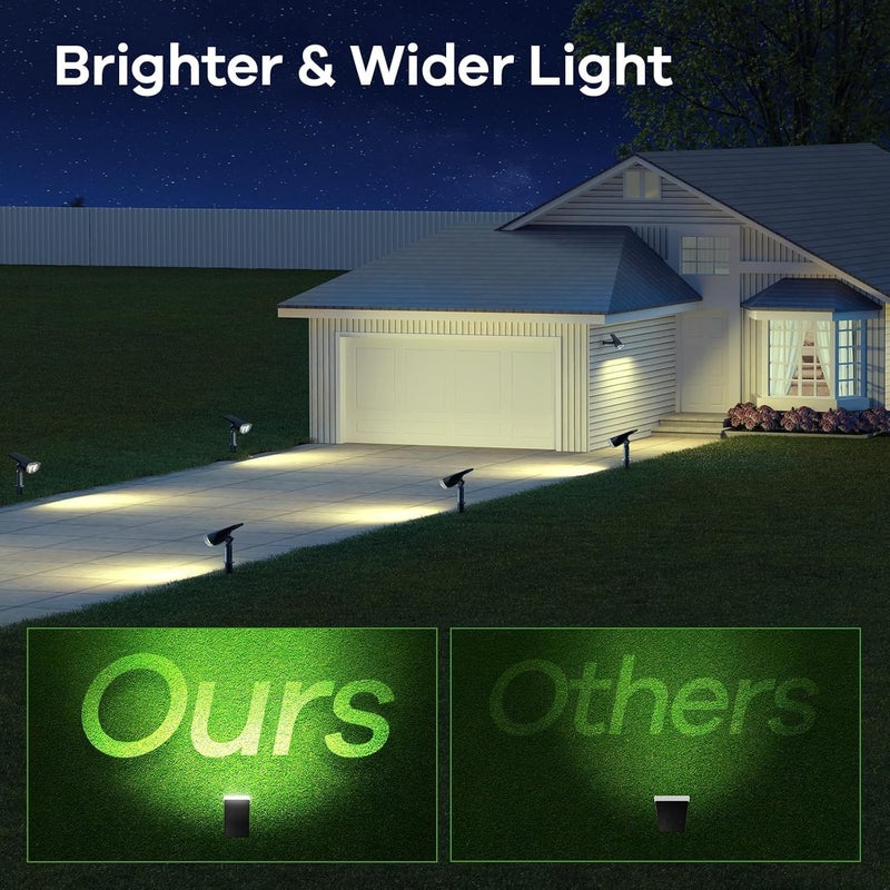 Solar Garden Lights with Motion Sensor, 3000K Warm White LED, 2 Mounting Modes, IP65 Waterproof, Pack of 4, Black - Image 3