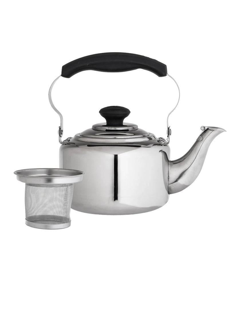 BASURRAH Steel teapot 2 liter with black handle  - Image 3
