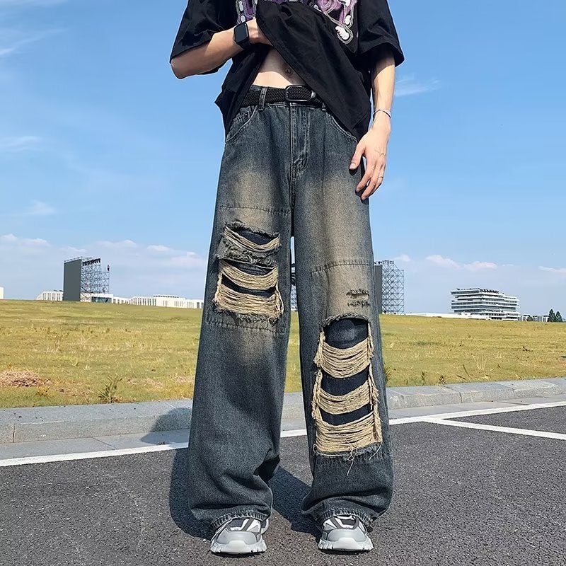 Unisex Classic Denim Jeans Loose Fit Daily Outdoor Wear - Image 3