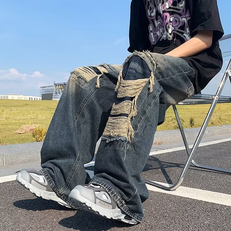 Unisex Classic Denim Jeans Loose Fit Daily Outdoor Wear - Image 2