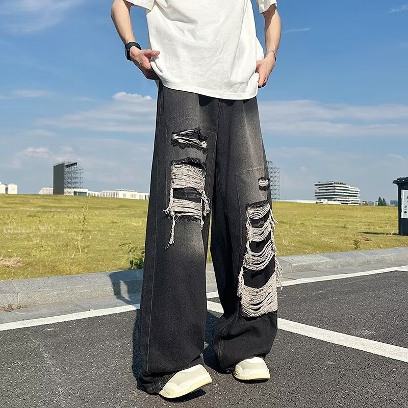 Unisex Classic Denim Jeans Loose Fit Daily Outdoor Wear - Image 1