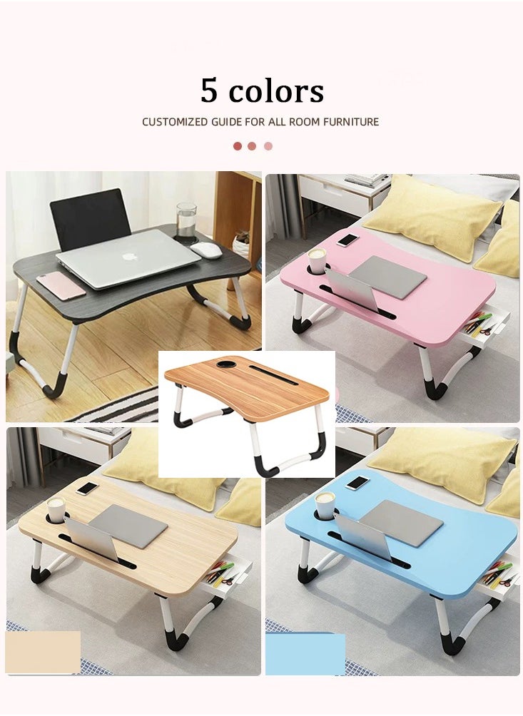 YOMA Portable Folding Laptop Table With iPad And Cup Holder blue 28x60x40cm  - Image 3