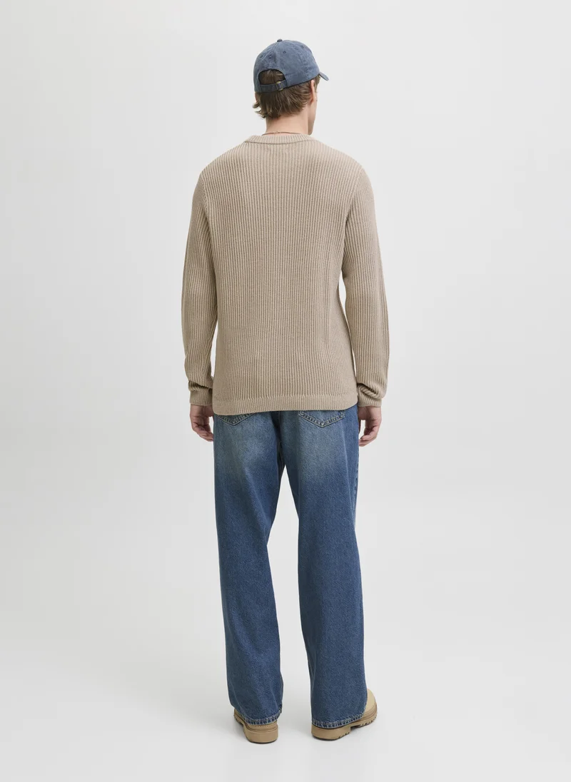 جاك اند جونز Knitted Crew Neck Long Sleeve Sweater