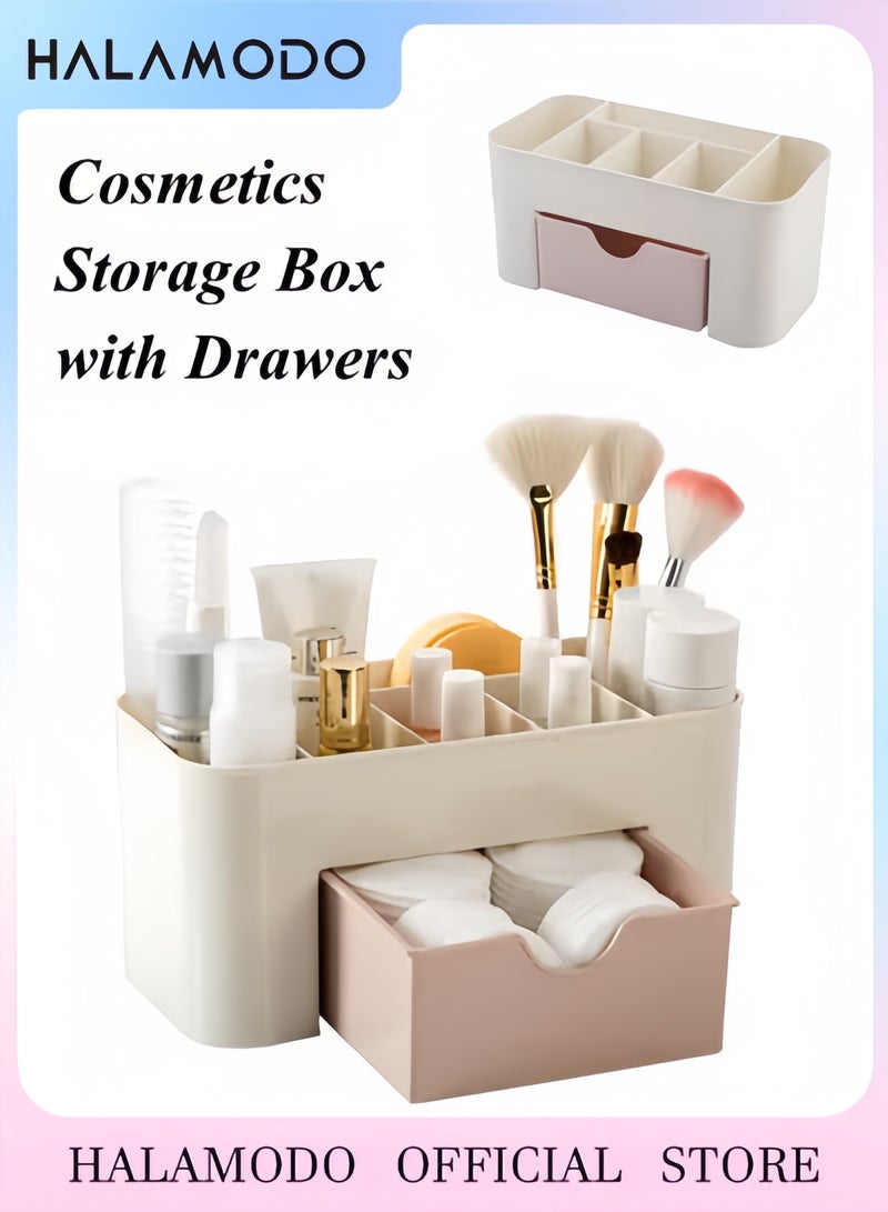 Halamodo Makeup Organizer Plastic Storage Pink - Image 1