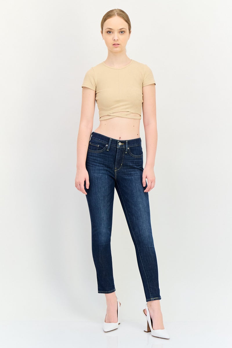Levi's Women Skinny Fit Wash Stretchable Denim, Navy - Image 4