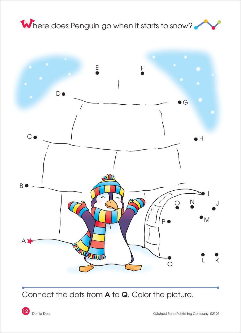 School Zone Dot-to-Dots Alphabet Workbook: 32 Pages, Preschool, Kindergarten, Connect the Dots, Letter Puzzles, ABCs, Ages 4 to 6 (Activity Zone Book Series) - Image 3