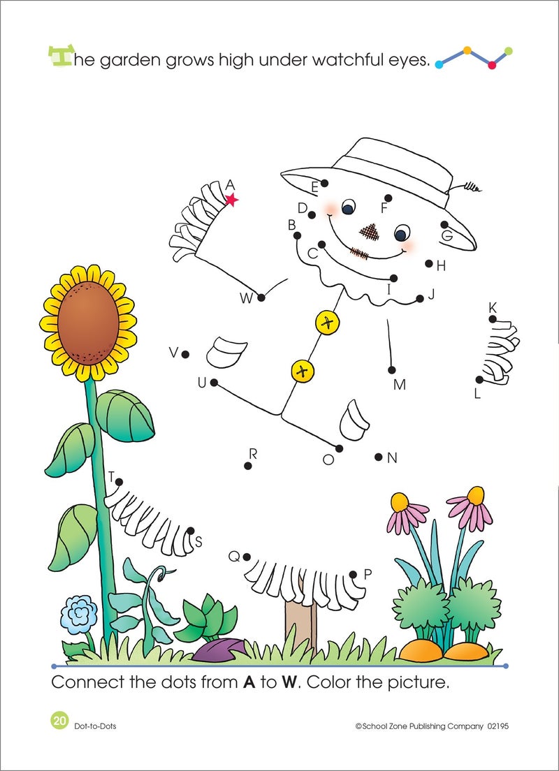 School Zone Dot-to-Dots Alphabet Workbook: 32 Pages, Preschool, Kindergarten, Connect the Dots, Letter Puzzles, ABCs, Ages 4 to 6 (Activity Zone Book Series) - Image 4