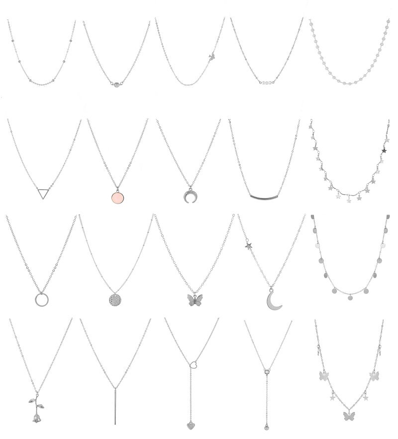 Honsny 20PCS 14K Gold Plated Choker Necklaces for Women, Dainty Gold Diamond Coin Pearl Pendant Simple Chain Necklace Set Cute Gold Layered Necklaces for Women Teen Jewelry Gifts