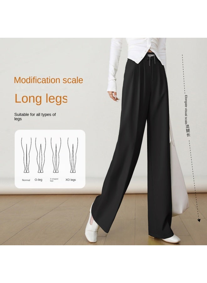 Elegant Pleated Women's Pants】fashionable Loose-fit Casual Trousers With Decorative Details For Spring/fall Seasons - Image 3