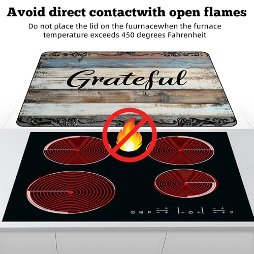 AOHMPT Multi-Design Stove Top Cover for Glass/Electric Stoves - 3-in-1 Heat-Resistant Protector Mat, Non-Slip Drying Rack 30" x 21" (Grateful) - Image 3