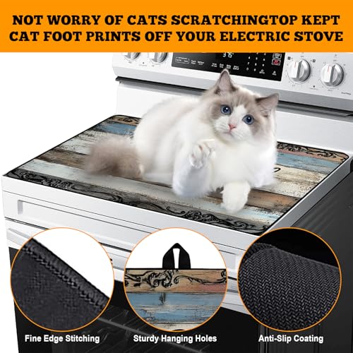 AOHMPT Multi-Design Stove Top Cover for Glass/Electric Stoves - 3-in-1 Heat-Resistant Protector Mat, Non-Slip Drying Rack 30" x 21" (Grateful) - Image 4