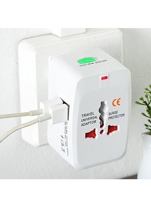 DEVKUVAR DEVKUVAR Universal Travel Adapter Worldwide 2 USB Travel Adapter with Built in Dual USB Charger Ports  - Image 2