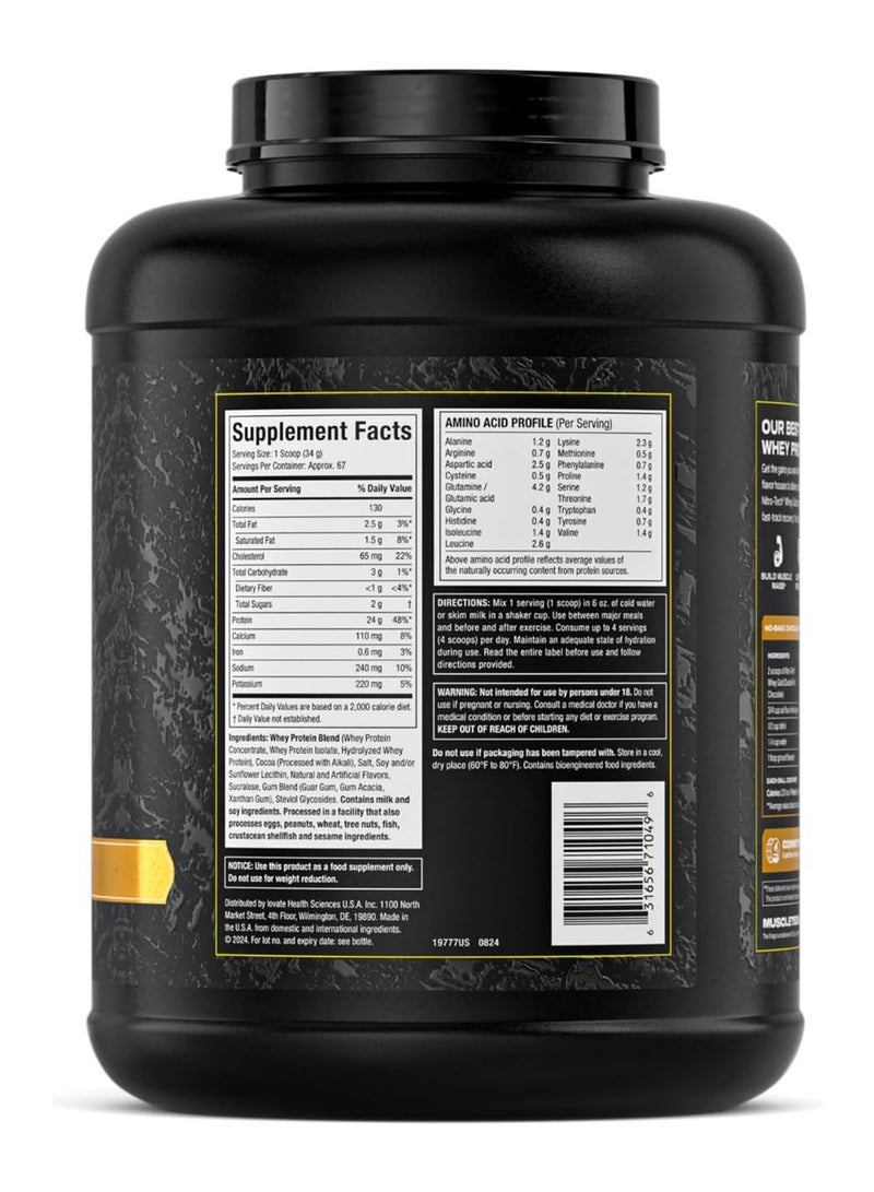 MuscleTech Nitro Tech Whey Gold Protein Double Rich Chocolate 5LB, 2.27kg - Image 2