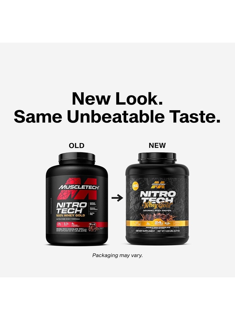 MuscleTech Nitro Tech Whey Gold Protein Double Rich Chocolate 5LB, 2.27kg - Image 3
