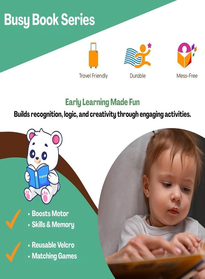 BendJoy® Dinosaur Busy Binder Book for Toddlers 1-3 | Interactive Learning Busy Book, Mess-Free Quiet Play Mess-Free & Reusable | Montessori & Cognitive Skills | Portable Travel Toy - Image 5