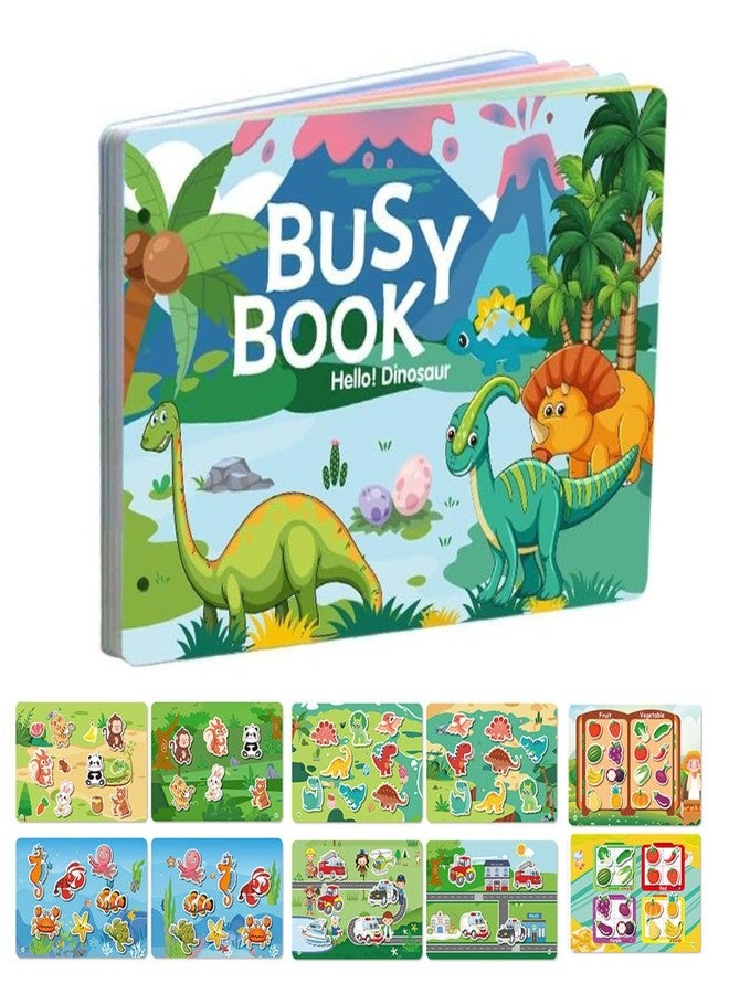 BendJoy® Dinosaur Busy Binder Book for Toddlers 1-3 | Interactive Learning Busy Book, Mess-Free Quiet Play Mess-Free & Reusable | Montessori & Cognitive Skills | Portable Travel Toy - Image 1